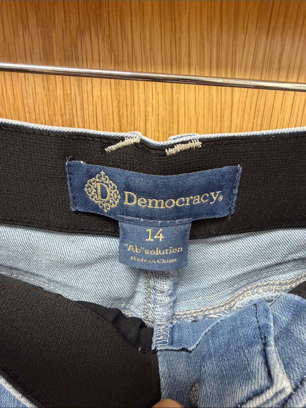 NWT Democracy Two-Tone Light Blue High Rise Wide Leg Jeans - Picture 2 of 6